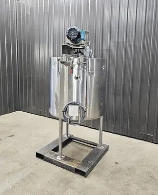 Used 150 Gallon Jacketed Tank, 304 Stainless Steel, With Scrape Agitation