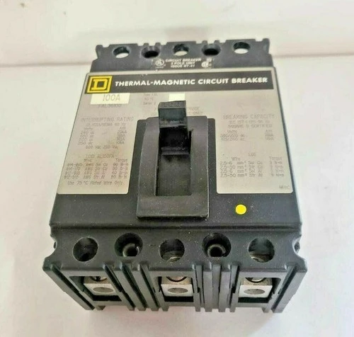 Square D FAL3100 3P 100A Circuit Breaker Thermal Magnetic