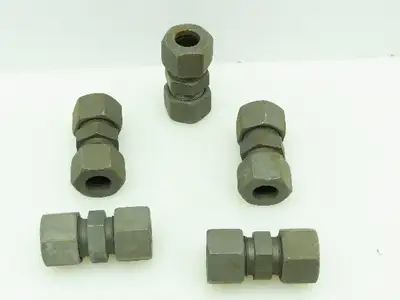 VOSS Steel Flareless Metric Straight Union Compression Fitting 16mm Tube LOT of5