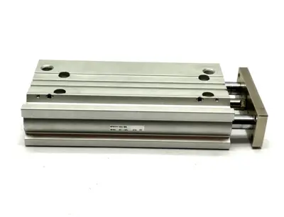Used SMC COMPACT SLIDE BEARING GUIDE CYLINDER 20MM BORE 100MM STROKE Pneumatic Cylinders | Maverick Industrial Sales #1101305