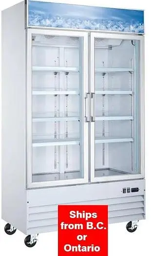 49'' 2 Door Glass Door Freezer with 29 Cu.Ft.