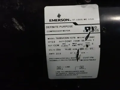 Used EMERSON T63BVCKN1376 Motors (misc) Ohio US | HGR 24 #968332