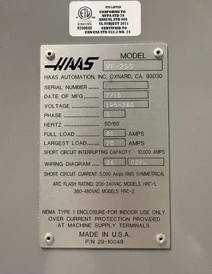 USED 2010 HAAS VF-2SS