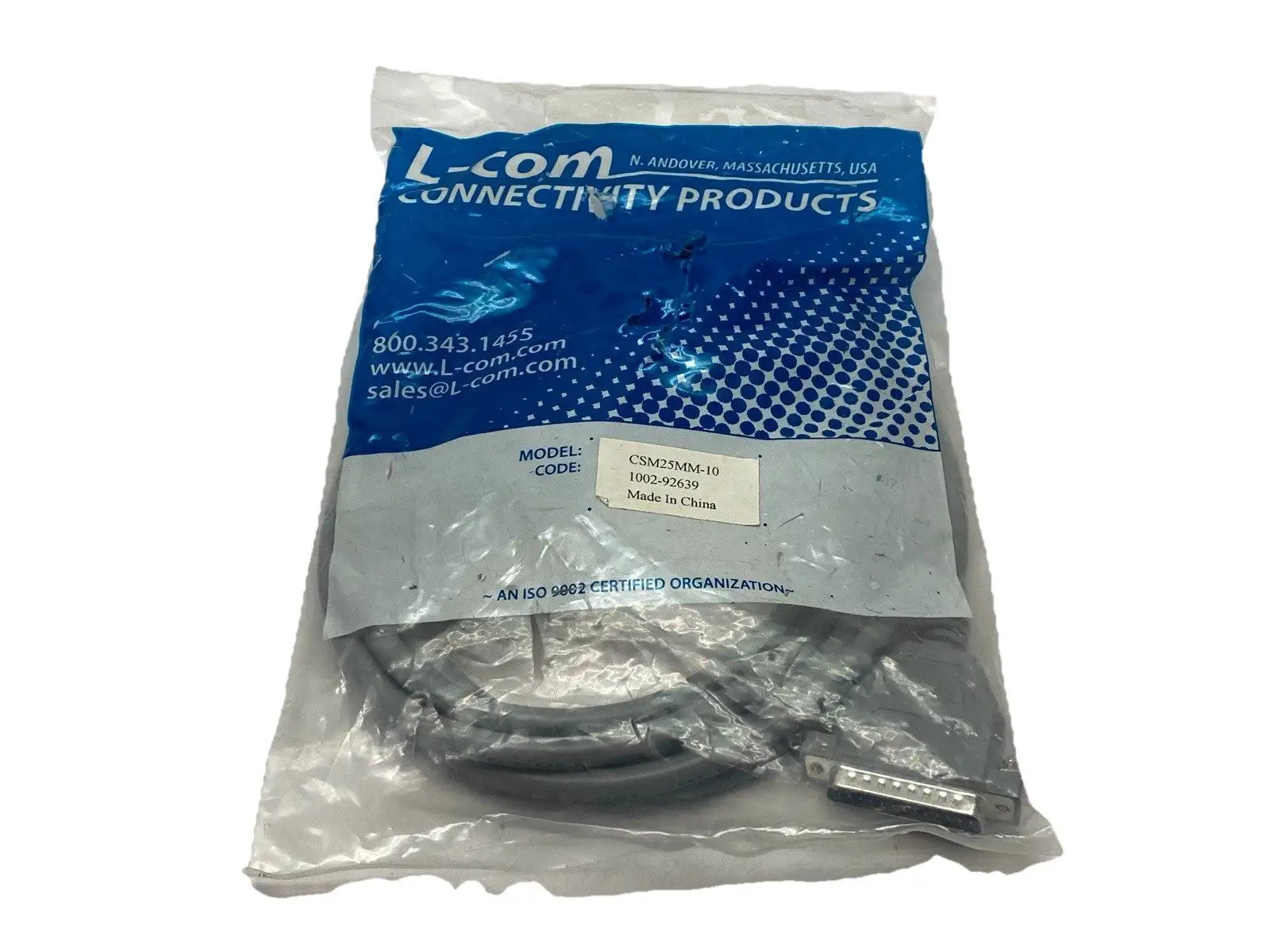 New | in-Stock L-COM ECONOMY MOLDED D-SUB CABLE, DB25 MALE / MALE, 10.0 Cable & Wire | Maverick Industrial Sales #1111886