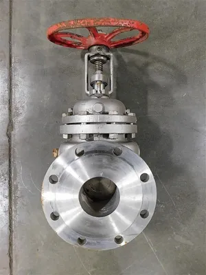 4" Aloyco Stainless Steel Gate Valve Class 150 CF8M Rising Stem Bent Handle Used