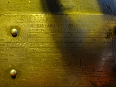 Toshiba 100 HP 3600 RPM Motor