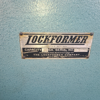U14560 Used Lockformer 20 gauge super speed pittsburgh with drive cleat rolls