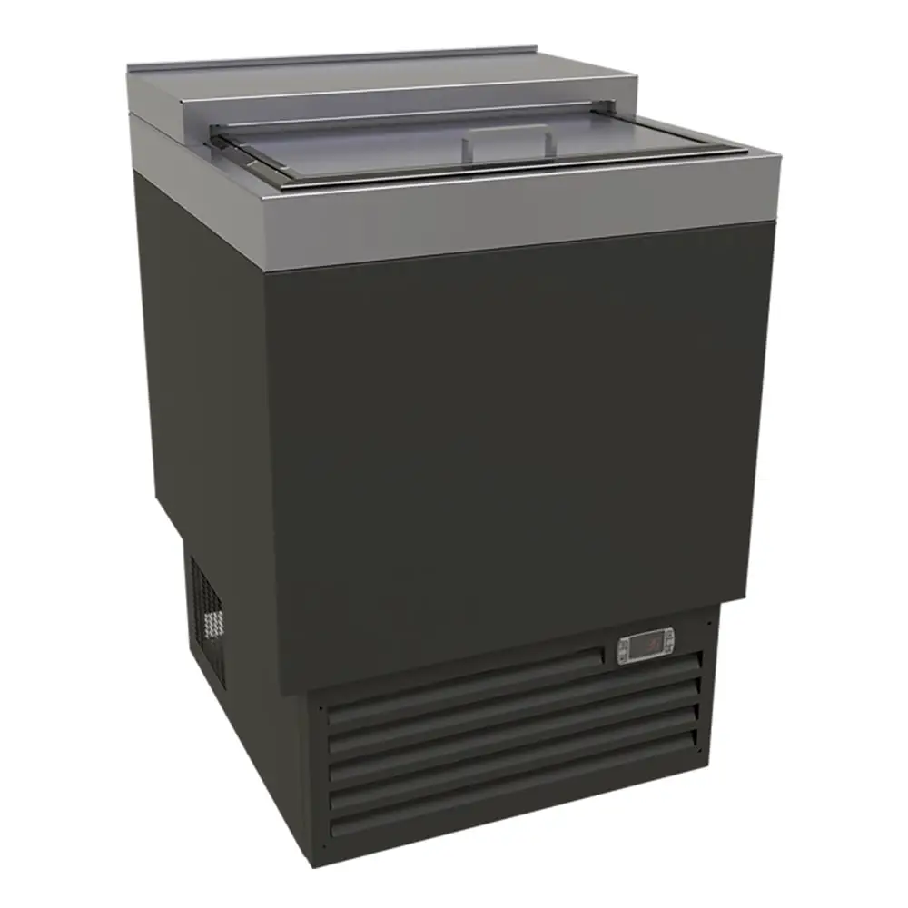 Glastender ST24-B 24" Forced Air Bottle Cooler - Holds (144) 12 oz Bottles, Lid Locks, Black, 120v