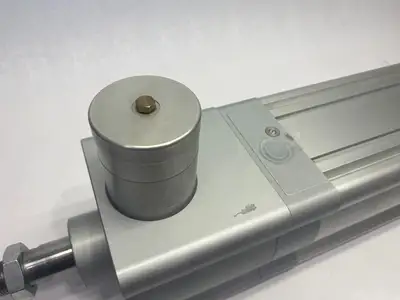 USED FESTO DOUBLE-ACTING ISO CYLINDER ATTACHED CLAMP UNIT