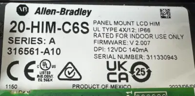 ALLEN BRADLEY 20G21FD034JA0NNNNN POWERFLEX 755TS SER. A 25HP UNUSED 20-HIM-C6S
