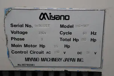 Miyano BNC-34T CNC Turning Center