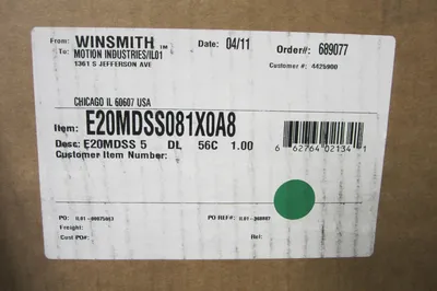 NEW WINSMITH E20MDSS081X0A8 SPEED REDUCER 1750 R.P.M.