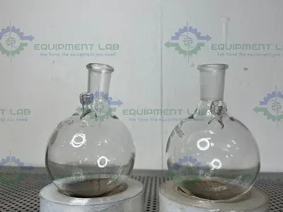USED LOT OF 2- CHEMGLASS 500ML SINGLE NECK RBF, 24/40 OUTER JOINT