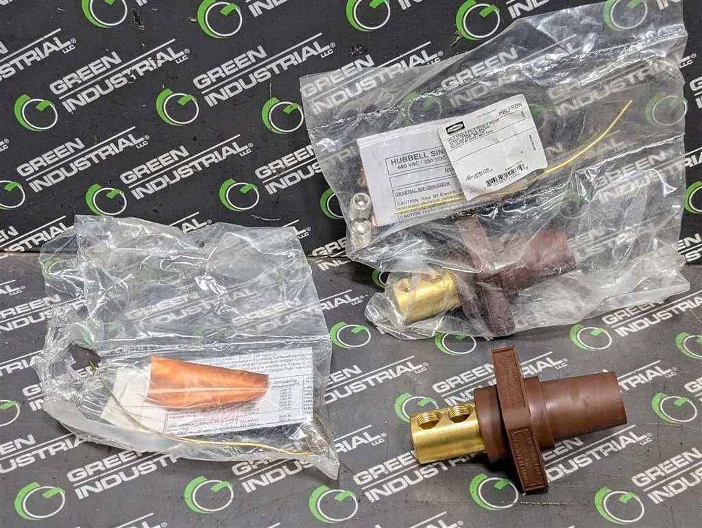 Lot of 2 Hubbell HBLFRBN Brown Single Pole Female Receptacles 400A 600VAC New