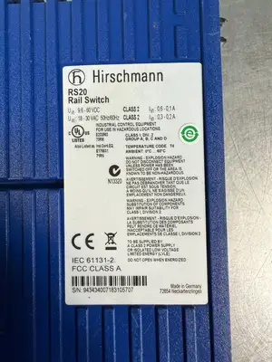 Hirschmann RS20 Rail Switch 9.6-60vdc 18-30vac 50/60hz (1.2.4)