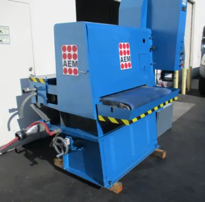 36" AEM, Belt Grinder, w/ slurry & blower