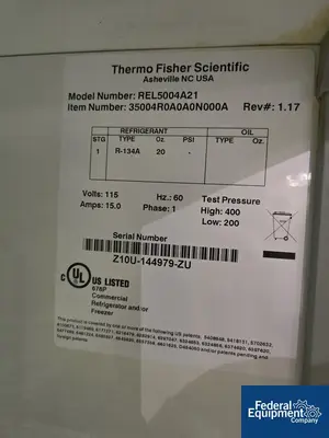 Used Thermo Scientific Thermo Scientific 2 glass door upright Lab Refrigerator Lab Refrigerators Ohio US | Federal Equipment Company #1256578