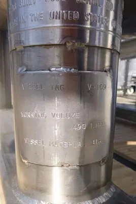 Tank, 125 Gallon, 316 Stainless Steel,  FV, 30 PSI, Fieldmeier, 24" X 52", #S743747