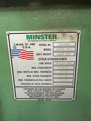2000 MINSTER MRH10-26S / MSH20-20-7 / MEMF5-20S Coil Feed Lines | Rygate LLC (11)