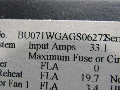 Libert BU071WGAGS060272 Liebert Upflow liquid Cooled AC 460v 3Ph
