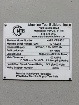 1988 KAPP VAS432 Grinders, Gear | Globetec International, Ltd (3)