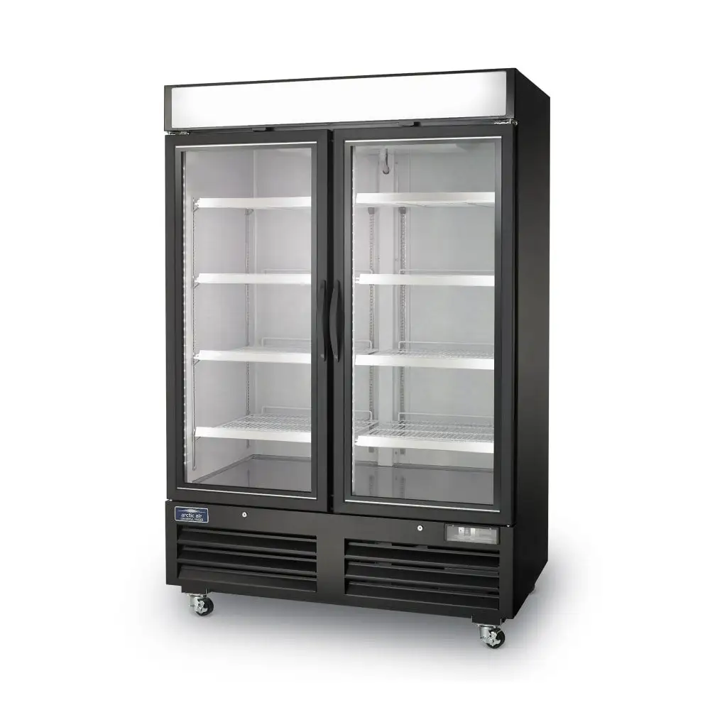 Arctic Air ARGDM49 54" Two Section Glass Door Merchandiser - (2) Left/right Hinge Doors, Black, 115v