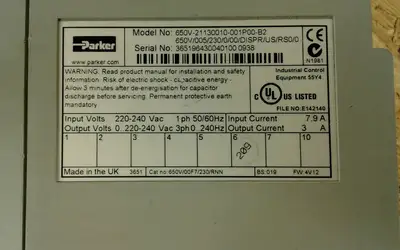 USED Parker PARKER 650V-21130010-001P00-B2