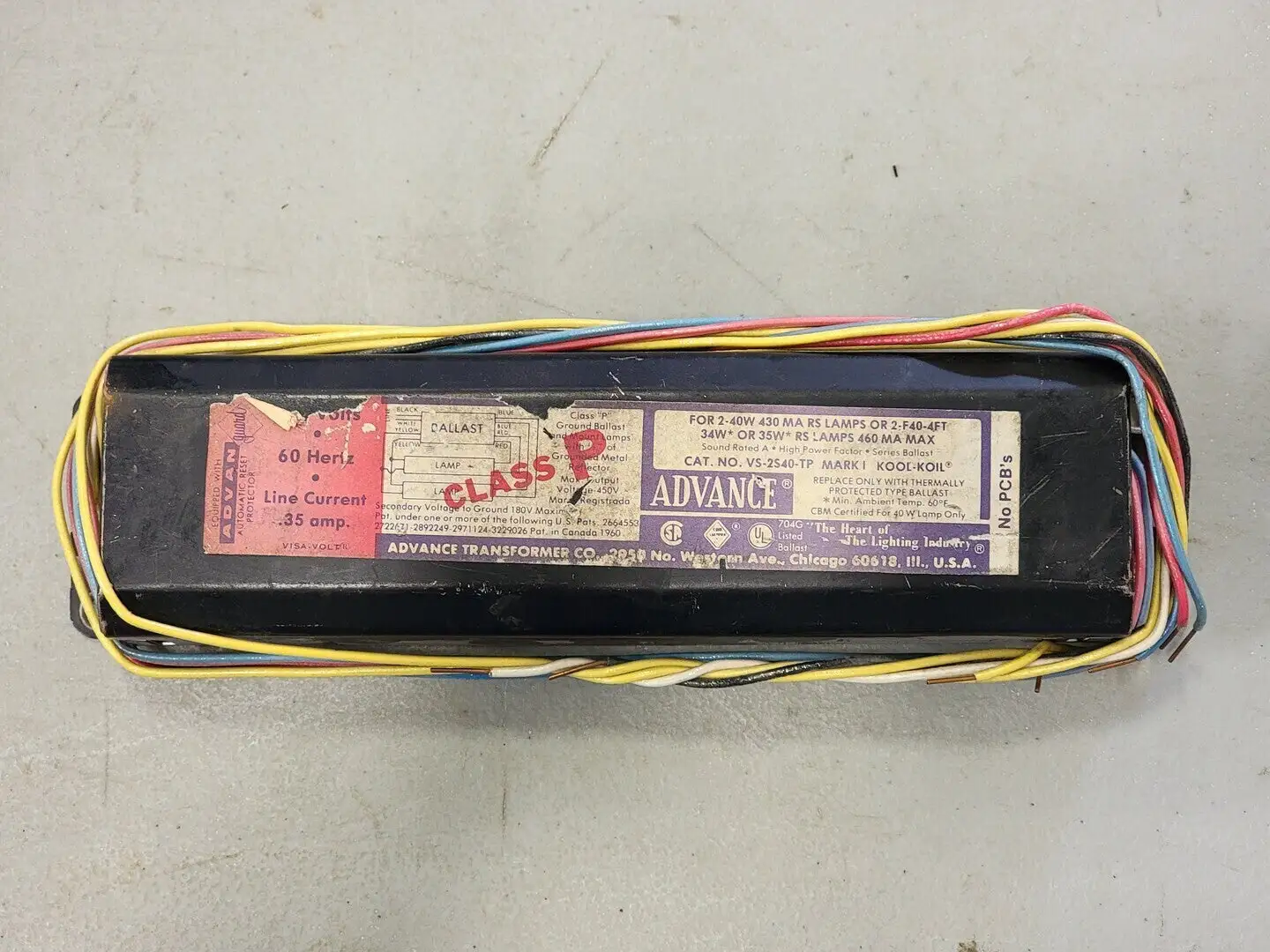 Used ADVANCE TRANFORMER CO VS-2S40-TP Misc Electrical & Power Parts British Columbia CA | Lenmark #249646