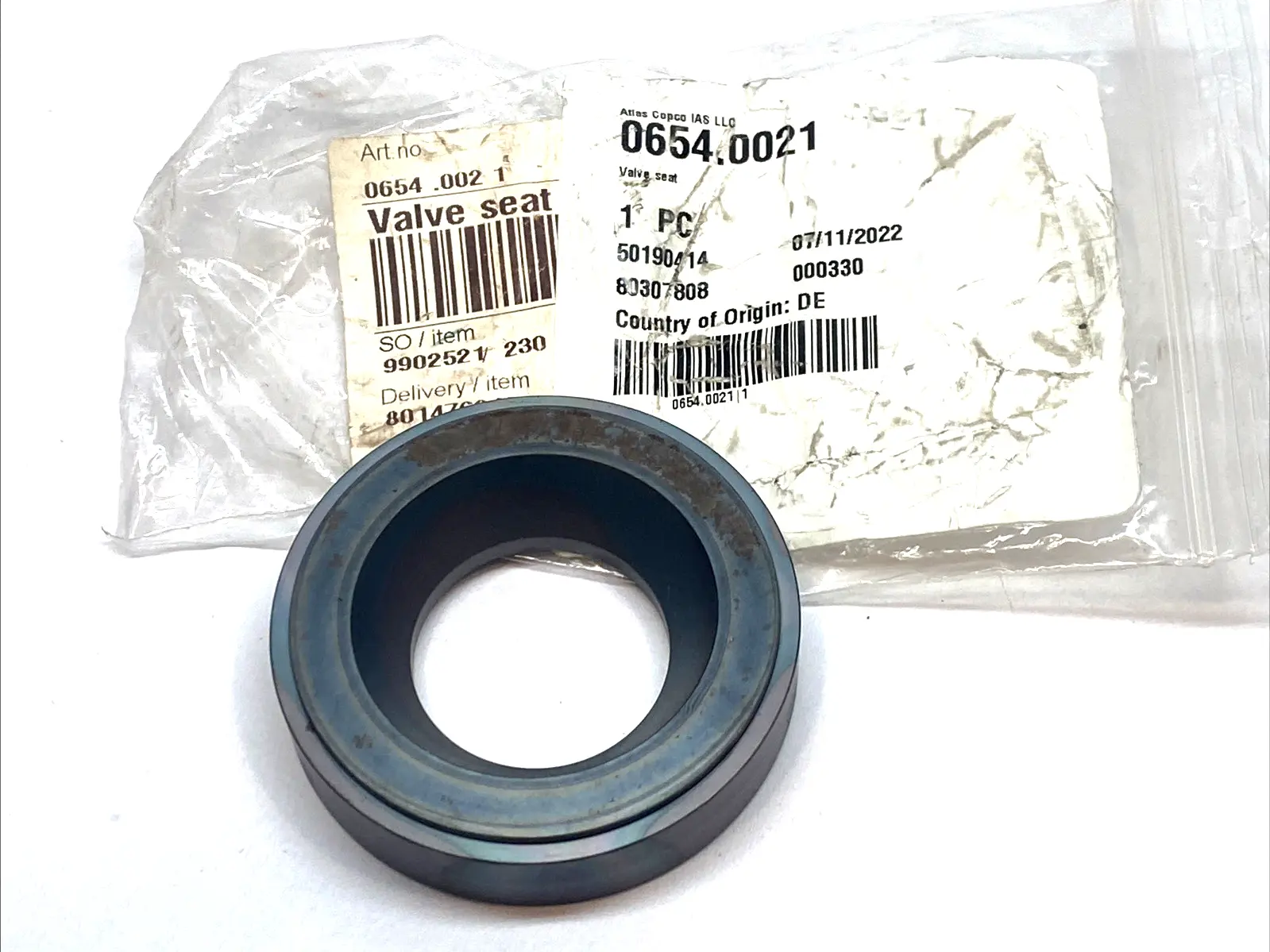 USED ATLAS COPCO VALVE SEAT