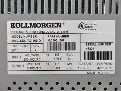Kollmorgen MMC-SDN-7.2-460-D Smartdrive (BIN652)