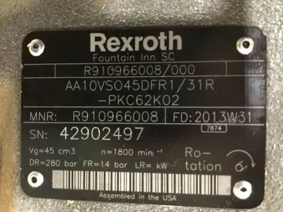 USED REXROTH AA10VSO45DFR131RPKC62K02