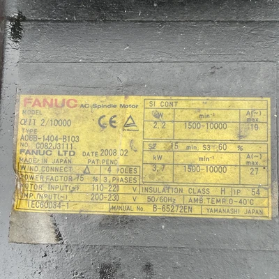 Used FANUC A06B-1404-B103 Servo Motors California US | Davliegogo LLC #1706359