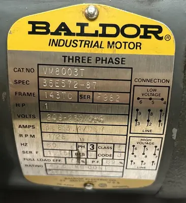Used BALDOR VM8003T A.C. Motors Ohio US | Surplus Asset Holdings #1241751