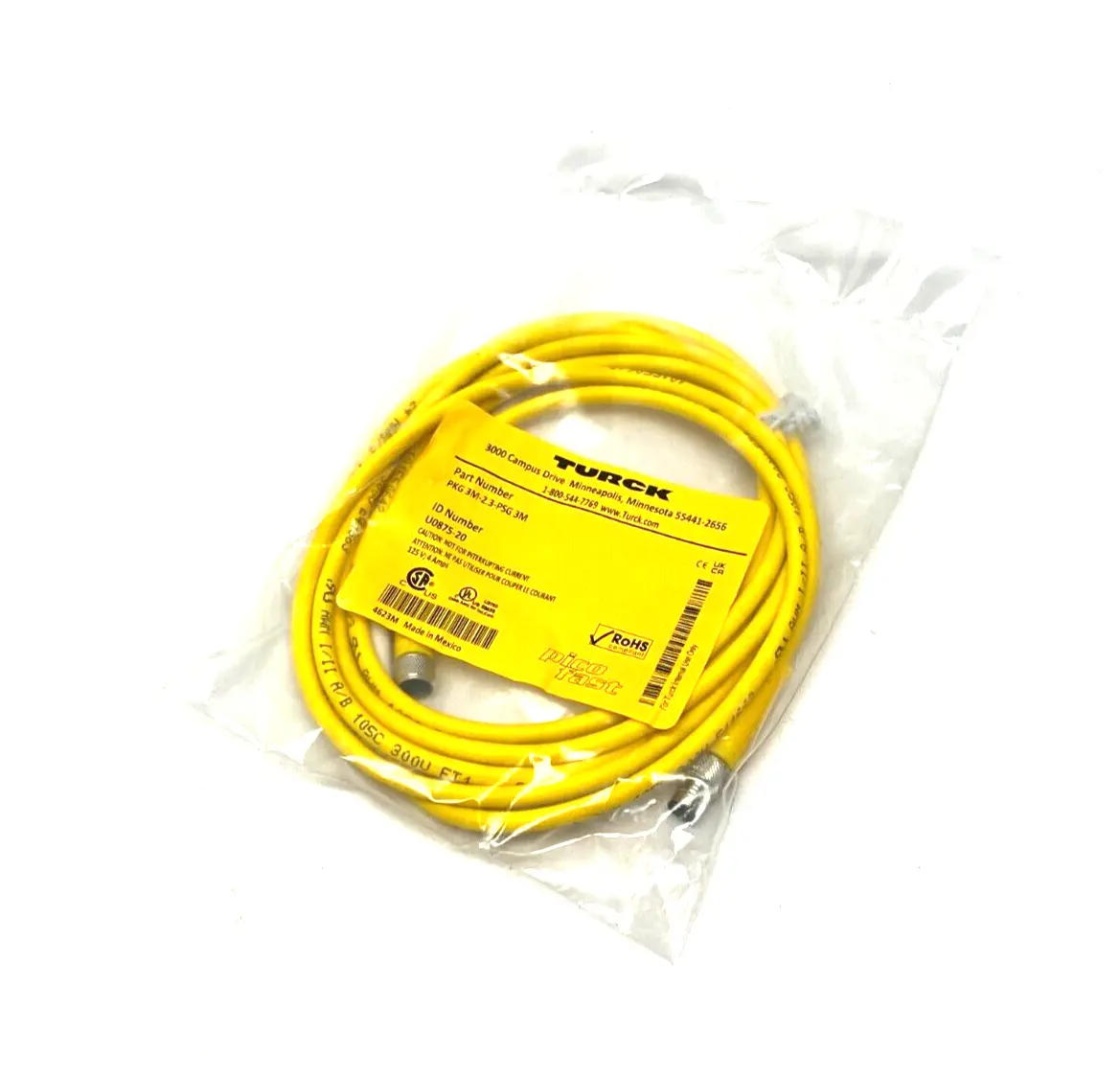 NEW TURCK PICOFAST DOUBLE ENDED CORDSET