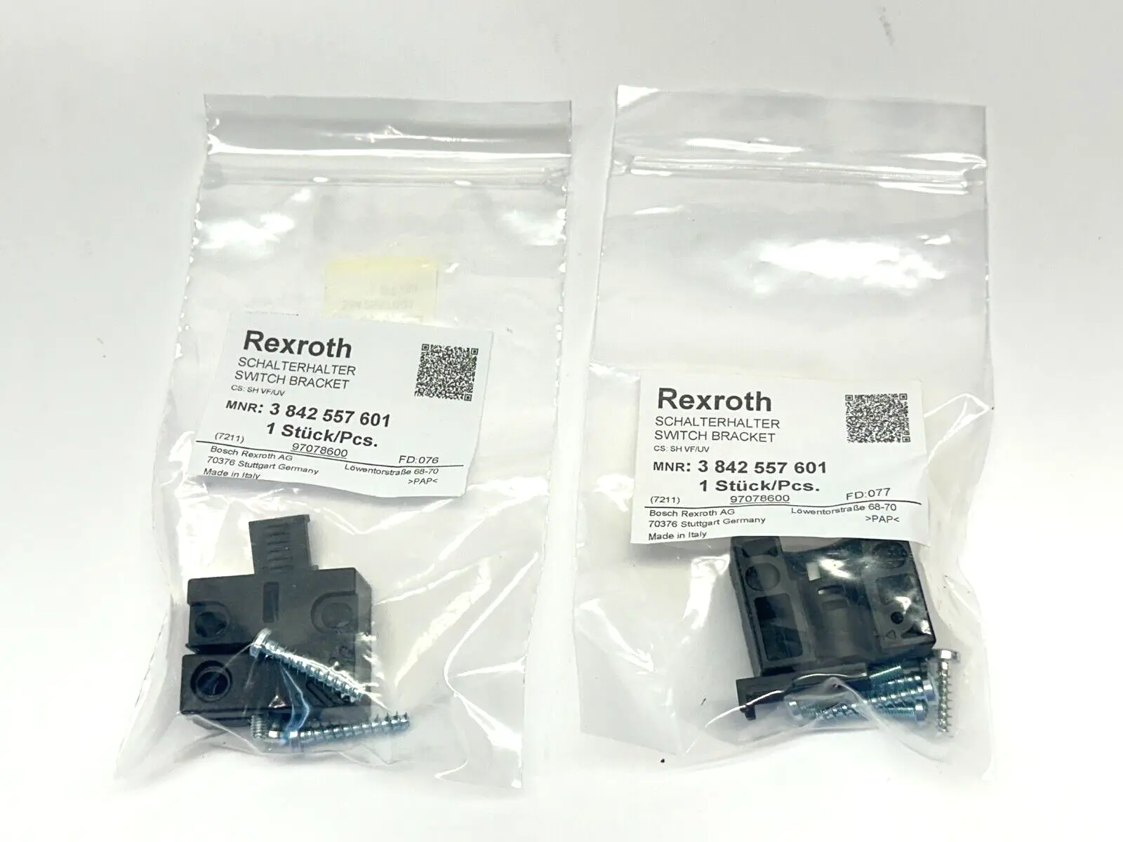 3 842 557 601 | Bosch Rexroth 3842557601 Switch Bracket SH VF/UV LOT OF 2 - New