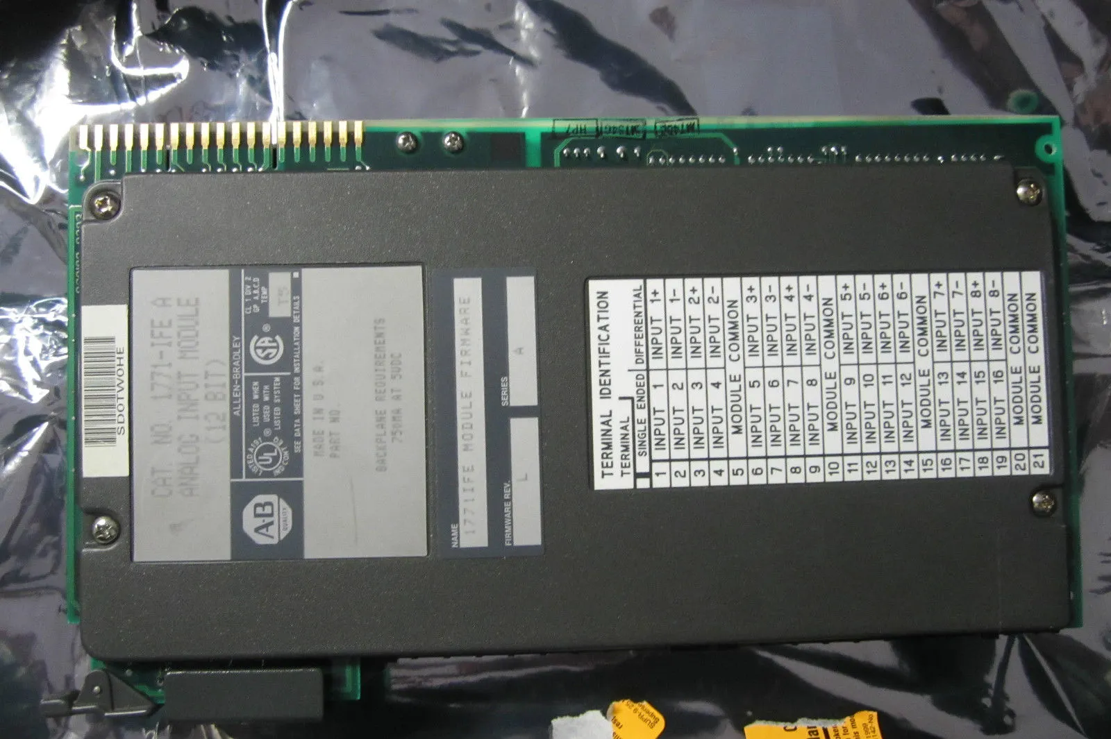 MANUFACTURER REFURBISHED ALLEN BRADLEY 1771-IFE SER. A INPUT MODULE1771IFE