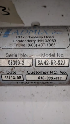Used _UNKNOWN_ SAN2-6R-S2J Continuous Mixers Minnesota US | A&I Equipment #1317140
