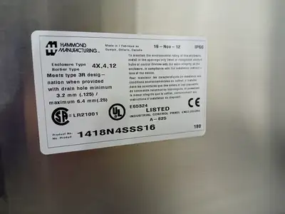 USED 2019 HAMMOND MANUFACTURING 1418N4SSS16