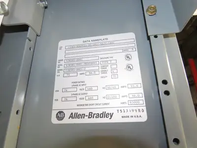Allen Bradley 1336SB060VAADSGM1CHA2CL6EC AC Drive VFD 75Hp 76kva 460V Enclosure