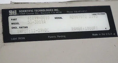 STI 41099-0010 TRANSMITTER 1000FT, 12-28VDC, 53-301XA REPAIRED