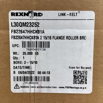 New | in-Stock Rexnord Link-Belt FB22647HHCK81A Bearings Indiana US | J&J Industrial Supply #1455745