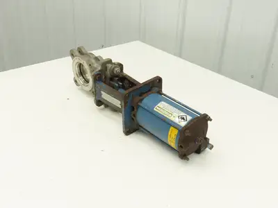 DeZurik KBD 3" Stainless Knife Gate Valve 304SS Air Cylinder Operated *Read*