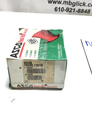 Asco 832426 Red Hat Solenoid Valve 1/4″ NPT 6 Watts 125 PSI 110/120V 50/60Hz