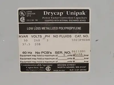 USED COMMONWEALTH SPRAGUE CAPACITOR, INC. 5023PMUDN