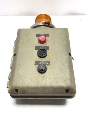 Vintage Industrial Alarm Control Box w/ Strobe Light & Siren