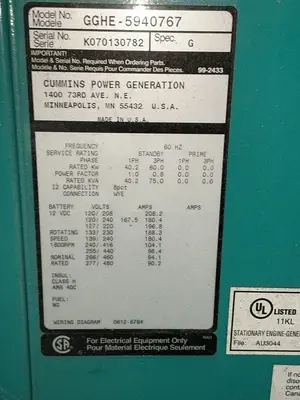 Used CUMMINS GGHE5940767 Motors (misc) Ohio US | HGR 24 #1460095