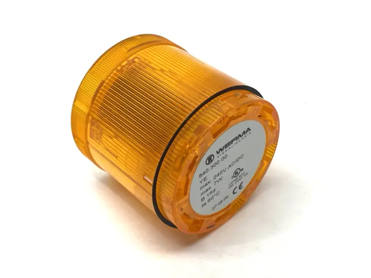 Used WERMA Yellow Permanent Light Element 70mm Diameter 12-230VAC/DC YE Light Source Equipment Michigan US | Maverick Industrial Sales #1402347