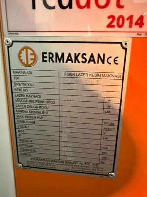 ERMAKSAN CNC Fiber Laser, in top condition, video