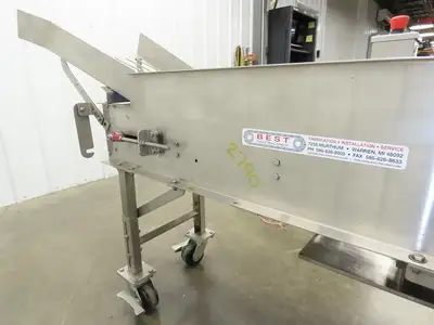 Best Industrial 12"x 57" Stainless Washdown Portable Belt Conveyor 480V 3PH