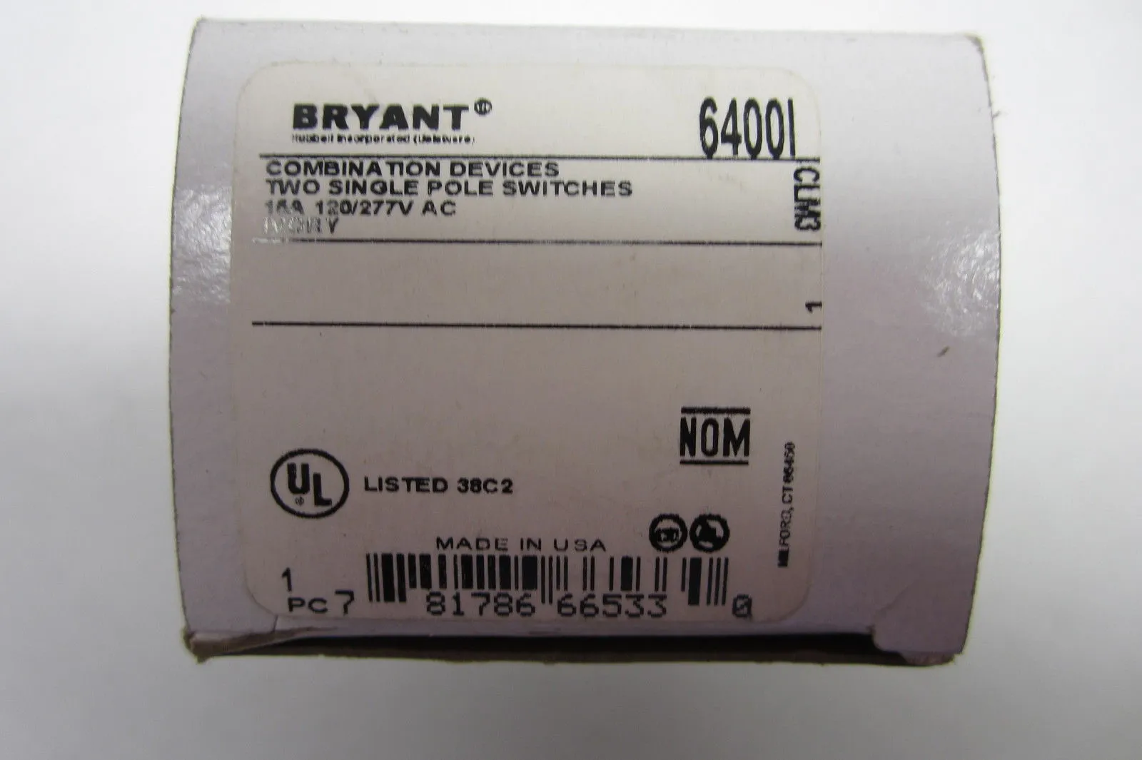 NEW BRYANT 6400I SINGLE POLE SWITCH
